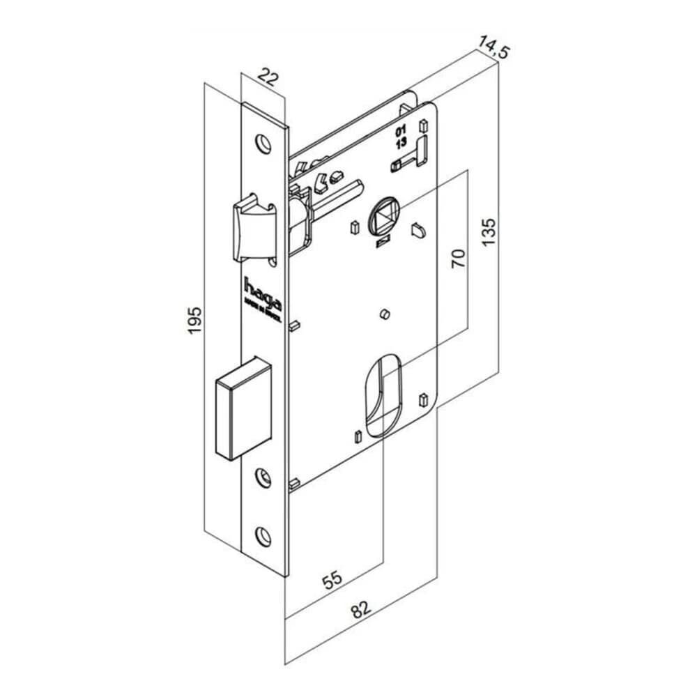 Fechadura Externa Handy Antioxy 55mm R528 Aço Inox 304 Cromado Haga