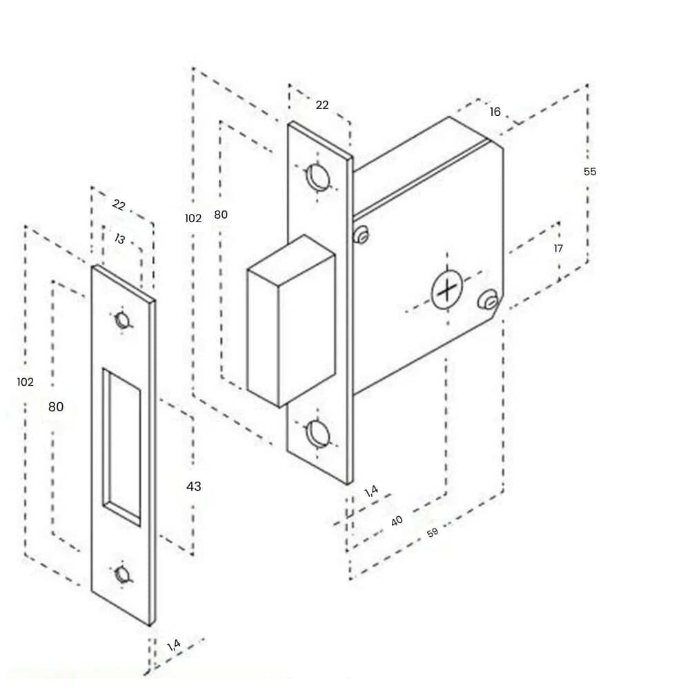 Fechadura F2000 Trava De Segurança Tetra Chave Roseta Redonda Cromada 40mm Aliança