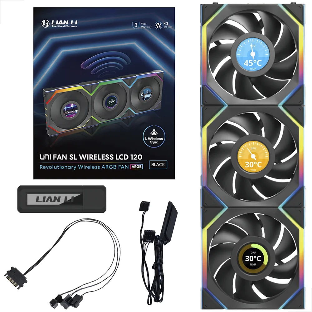 PC用ファン・クーラー LianLi UNI FAN SL WIRELESS LCD 120 3Pack KaBuM Aperte o K e evolua em Tecnologia e Games