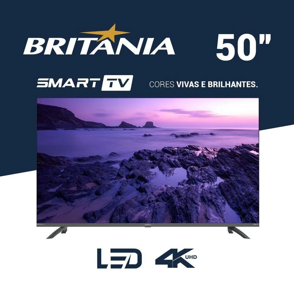 Smart 50” Britânia Roku LED Dolby Audio Bivolt Smart 50” Britânia Roku LED Dolby Audio Bivolt