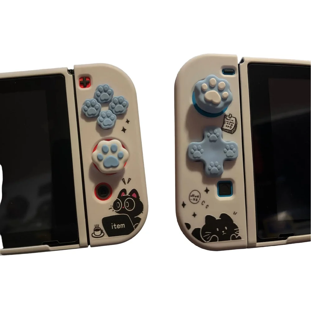 Capas Botoes Azul Nintendo Switch Joypad Lite OLED Patinhas