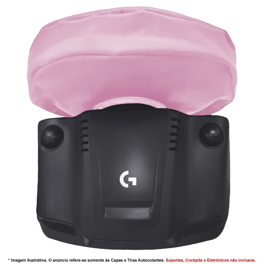 Kit Capas Protetoras Qualicapas Rosa Compatíveis C/ Volante, Base E Pedal G25 G27 G29 G920 G923 Simulador Gamer Logitech