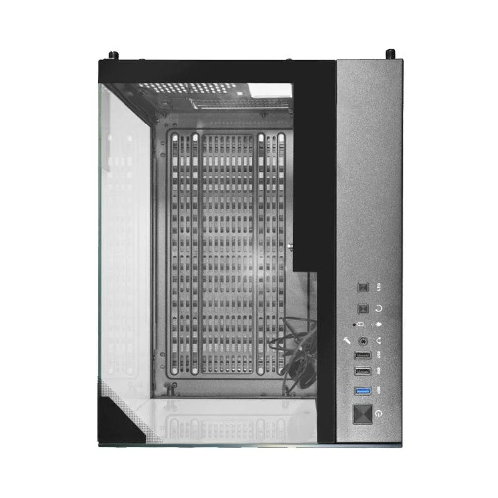 Gabinete Gamer K-mex Aquário Visão Infinita, Mini Tower, Vidro Temperado, Usb 3.2, Preto - Sem Fans