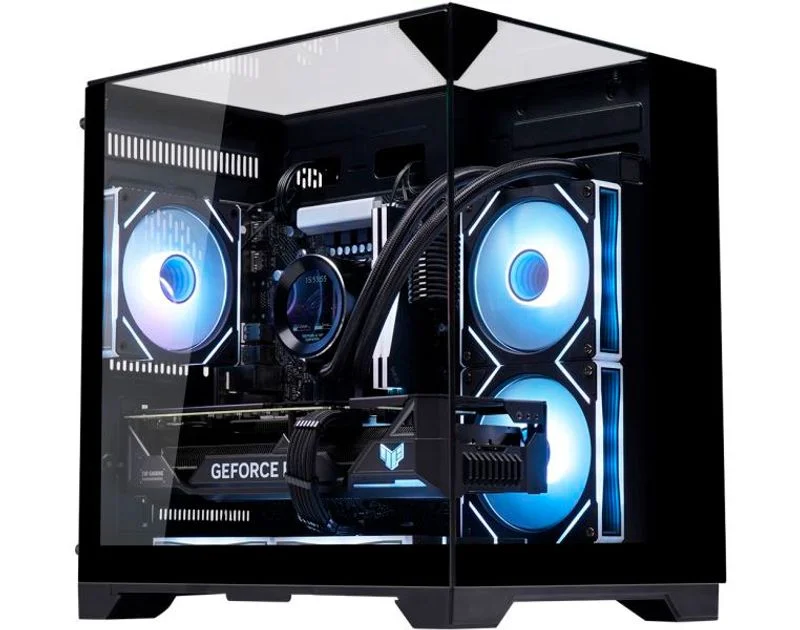 Gabinete Gamer K-mex Aquário Visão Infinita, Mini Tower, Vidro Temperado, Usb 3.2, Preto - Sem Fans