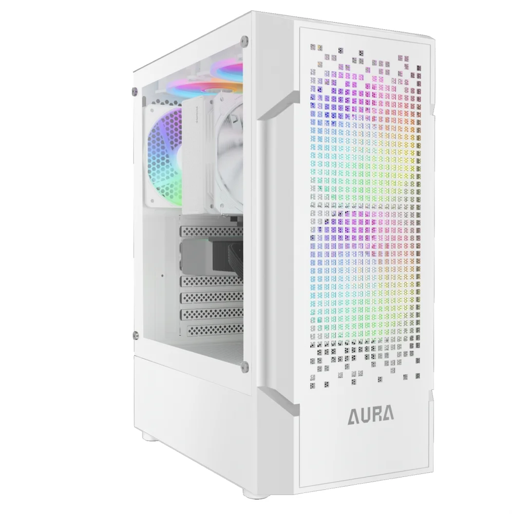 Gabinete Gamer Gamdias Aura Gc7 Wh ARGB, Mid-tower, Vidro Temp, 3 Fans, White - Aura Gc7 Wh ARGB