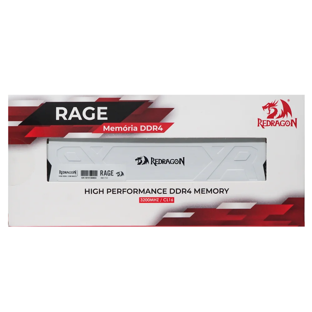Memória 16gb Ddr4 3200mhz Redragon - Cl16 - Branco - Gm-712