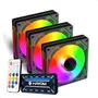 Kit Fan 3 Coolers Ventoinha Para PC Gamer RGB C/ Controladora Fc1308 Hayom