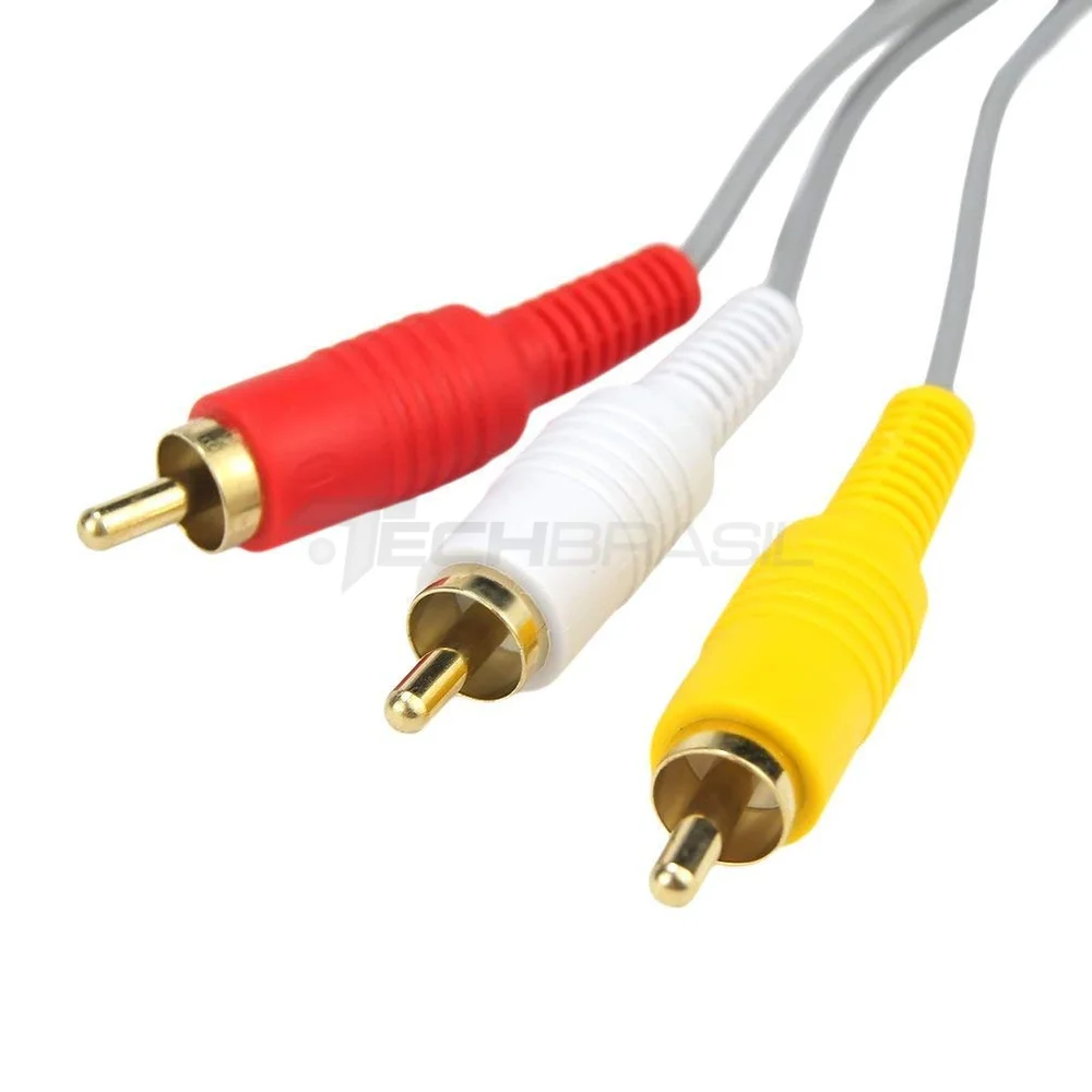 Cabo Av Áudio E Vídeo 3rca Para Nintendo Wii E Wii U Cabo Av Áudio E Vídeo 3rca Para Nintendo Wii E Wii U