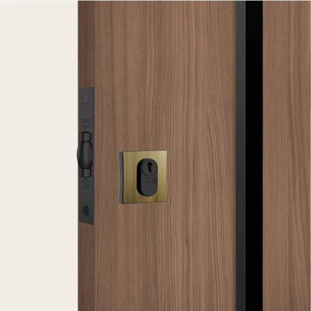 Fechadura Rolete Para Porta Pivotante 1005 Roseta Quadrada Antíque 45mm Stam