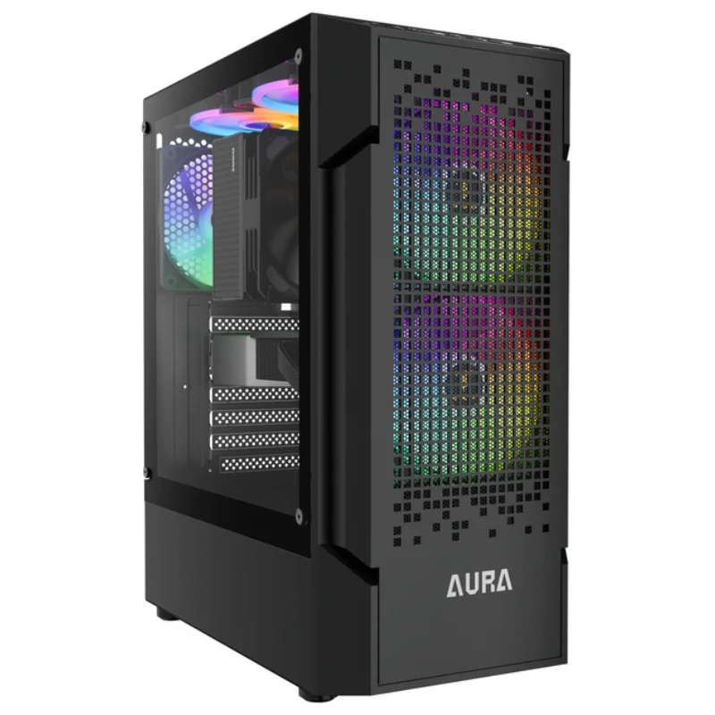 Gabinete Gamer Gamdias Aura Gc7 3 Fans ARGB S/fonte Midtower Vidro Temperado Preto - Aura Gc7 Gabinete Gamer Gamdias Aura Gc7 3 Fans ARGB S/fonte Midtower Vidro Temperado Preto - Aura Gc7