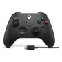 Controle Sem Fio XBOX   Microsoft + Cabo Usb – Compatível Com XBOX Series S|x, One E PC – Preto.