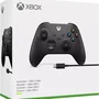 Controle Sem Fio XBOX   Microsoft + Cabo Usb – Compatível Com XBOX Series S|x, One E PC – Preto.