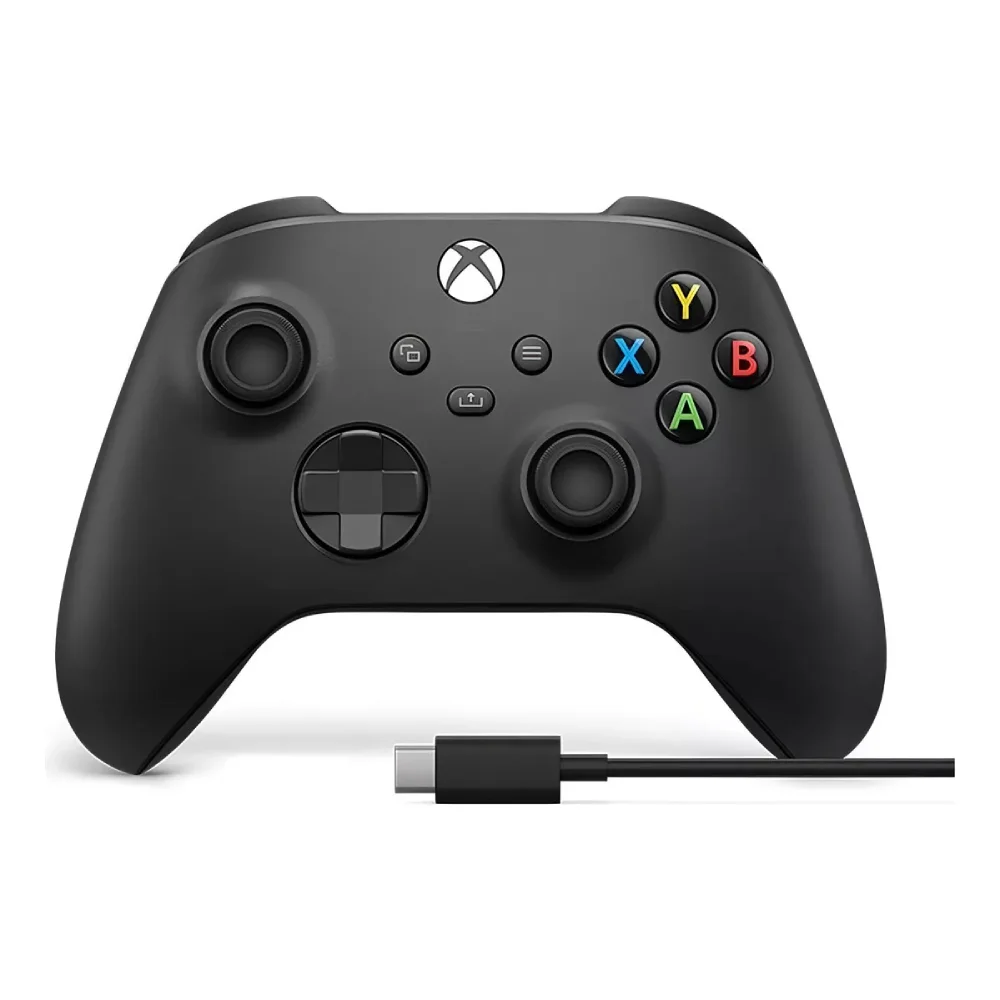 Controle Sem Fio XBOX Microsoft + Cabo Usb – Compatível Com XBOX Series S|x, One E PC – Preto. Controle Sem Fio XBOX Microsoft + Cabo Usb – Compatível Com XBOX Series S|x, One E PC – Preto.