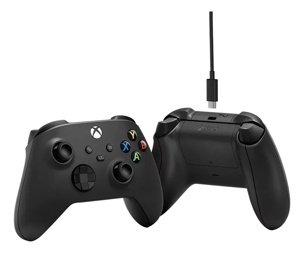Controle Sem Fio XBOX Microsoft + Cabo Usb – Compatível Com XBOX Series S|x, One E PC – Preto. Controle Sem Fio XBOX Microsoft + Cabo Usb – Compatível Com XBOX Series S|x, One E PC – Preto.