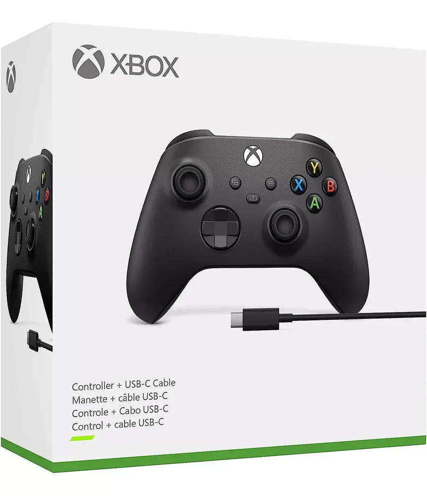 Controle Sem Fio XBOX Microsoft + Cabo Usb – Compatível Com XBOX Series S|x, One E PC – Preto. Controle Sem Fio XBOX Microsoft + Cabo Usb – Compatível Com XBOX Series S|x, One E PC – Preto.