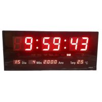 Relógio LED Grande 36cm Com Data E Temperatura