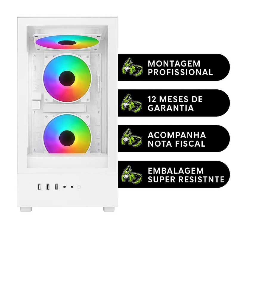 PC Gamer Branco White Balão.info Amd Ryzen 3 3200g, Memoria Ram 16gb Ddr4, SSD 480GB, Placa De Video 2gb em Campinas - foto 3