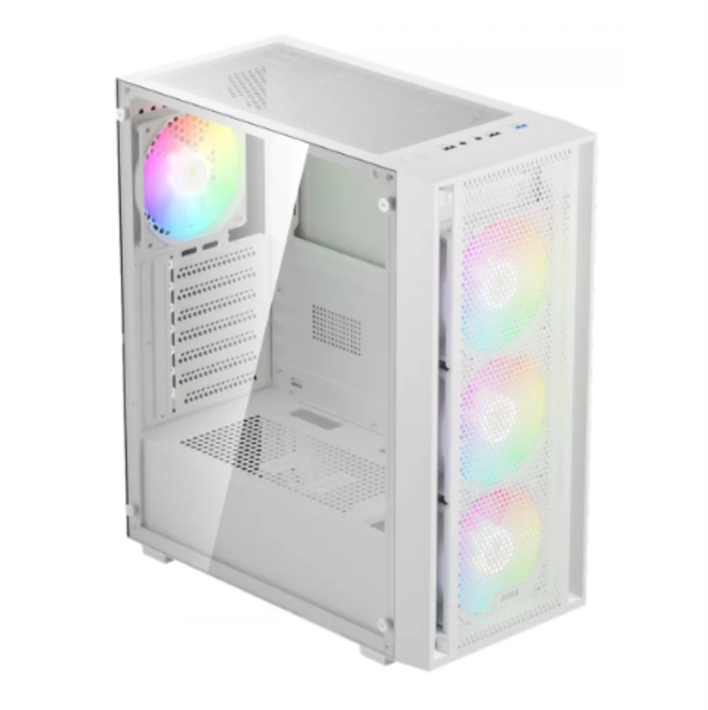Gabinete Gamer Gamdias Aura Gc2 Elite Wh ARGB, Mid-tower, Vidro Temp, 4 Fans, White - Aura Gc2 Elite Wh ARGB