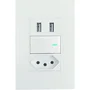 Tomada De 20 Amperes Bivolt Com Interruptor Simples E Entrada Dupla Usb