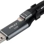 Pen Drive Pny - Duo Link 64gb Usb 3.0 Otg Flash Drive Para Dispositivos Ios E Computadores - Cinza-p-fdi64gla02gc-rb