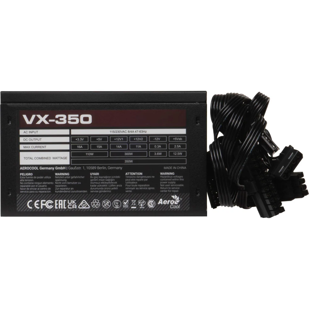 Fonte De Alimentação Aerocool Stealth 350w S/cabo - Vx-350 Fonte De Alimentação Aerocool Stealth 350w S/cabo - Vx-350
