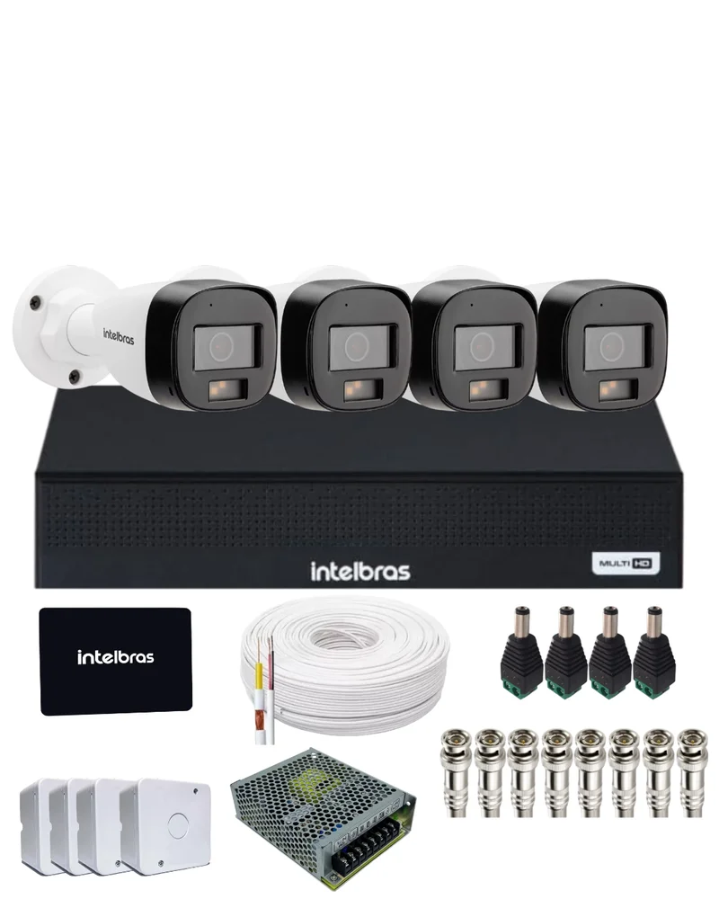 Kit 4 Câmeras Intelbras 3220b Full Color Com Áudio Dvr Mhdx 4 Canais Intelbars Com SSD 512gb. Kit 4 Câmeras Intelbras 3220b Full Color Com Áudio Dvr Mhdx 4 Canais Intelbars Com SSD 512gb.