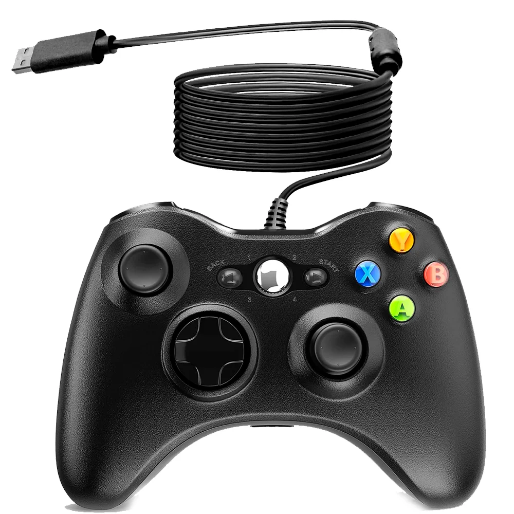 Controle Usb Com Fio Para XBOX 360 Computador Notebook - Preto Controle Usb Com Fio Para XBOX 360 Computador Notebook - Preto
