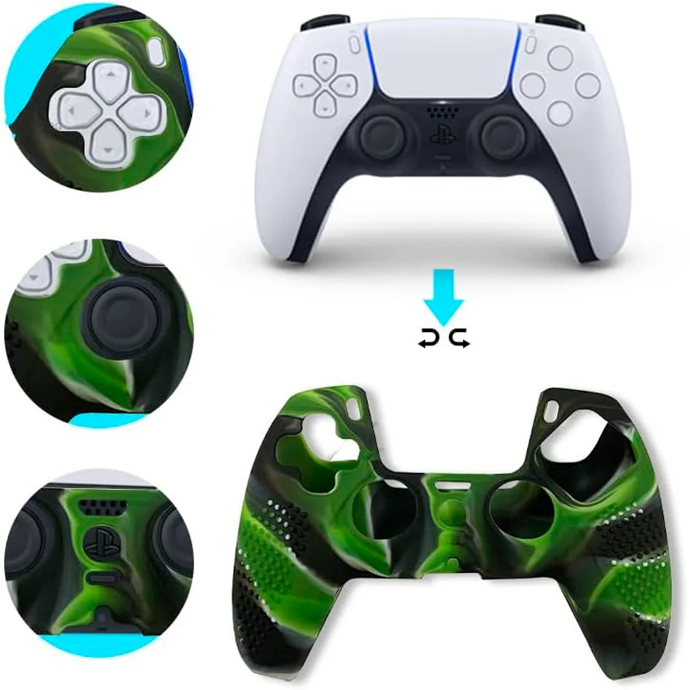 Capa Para Controle De Ps5, Capa De Silicone Hikfly Para Controle Sony Playstation5, Capa Protetora De Películas, Kits De Videogame