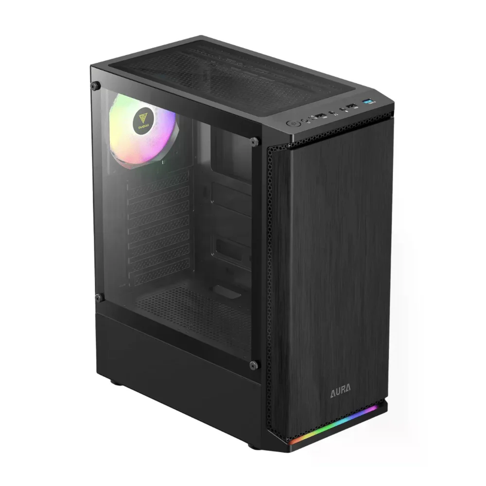 Gabinete Gamer Gamdias Aura Gc8 1 Fan ARGB S/fonte Atx Mid Tower Vidro Temperado Preto Gabinete Gamer Gamdias Aura Gc8 1 Fan ARGB S/fonte Atx Mid Tower Vidro Temperado Preto