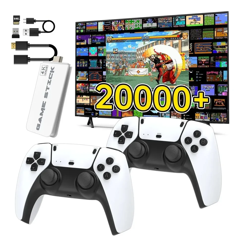 Console Blulory Game Stick M15 Pro 4k 3d 64gb 20mil Jogos R36s K5 X12