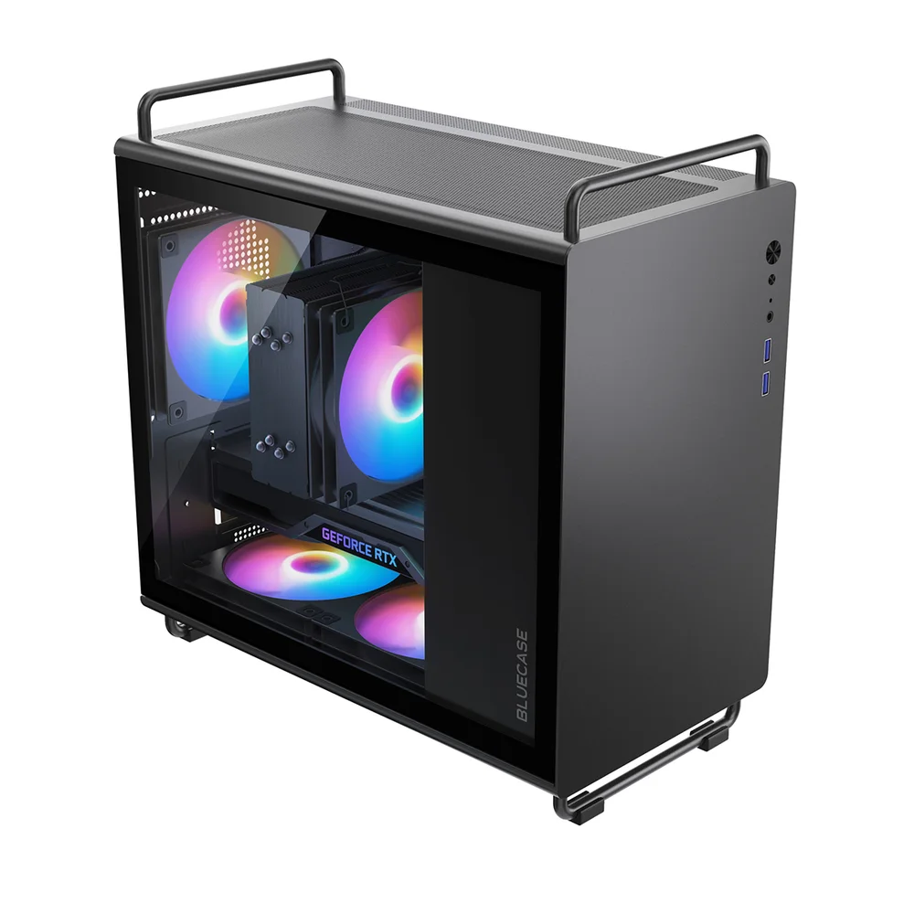 Gabinete Gamer Bg-056 Tiny Pro Preto Bluecase Vidro Gabinete Gamer Bg-056 Tiny Pro Preto Bluecase Vidro