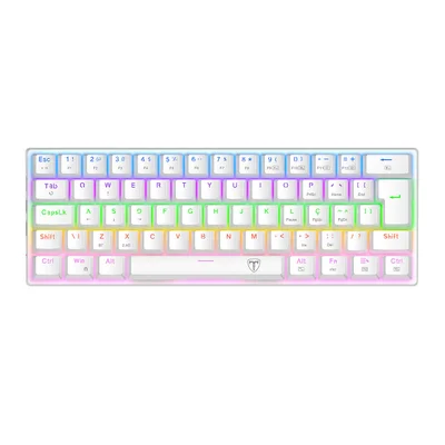 Teclado Mecanico Gamer Arena Pro Rainbow Wireless Dust-proof Brown T-dagger T-tgk321w Pro-br Pt Branco
