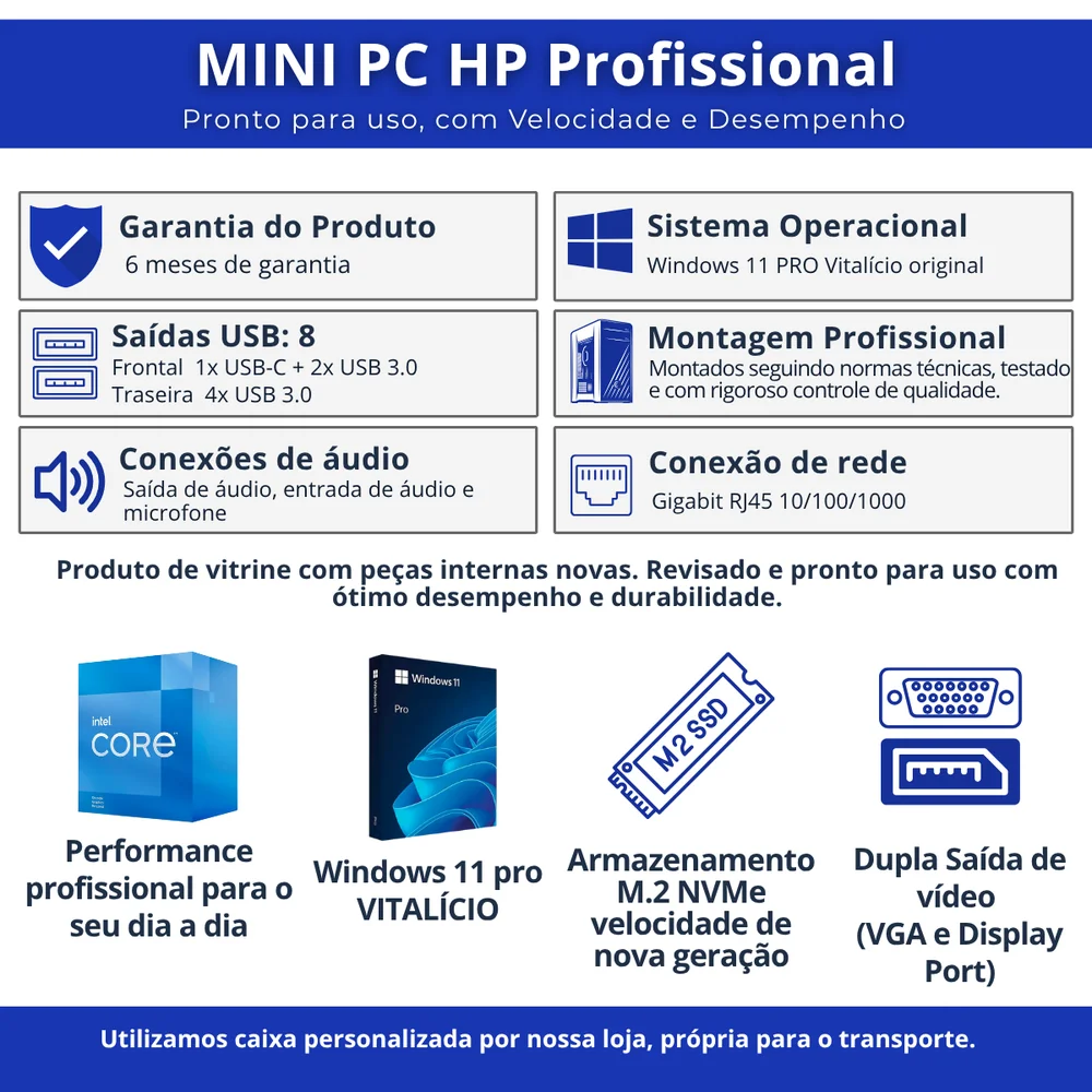 Minipc Hp Elitedesk G3 i5 Oitava Geracao 16 Gb-DDR4 M2- 256 Gb Wifi Win11 em Campinas - foto 4