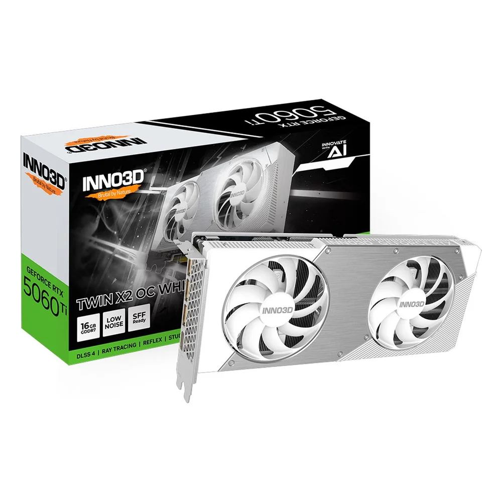 Gpu Inno3d Geforce RTX 5060 Ti 16gb 128bits Gddr7 Twin X2 Oc White N506t2-16d7x-191073w