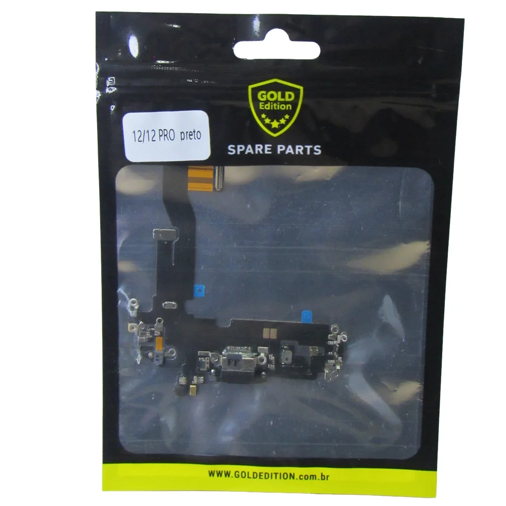 Flex De Carga Dock Gold Compatível Com Iphone 12 - 12 Pro