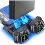 Suporte Base Vertical Cooler E Carregador Ps4 Pro Slim Fat Modelo -tp4-19076