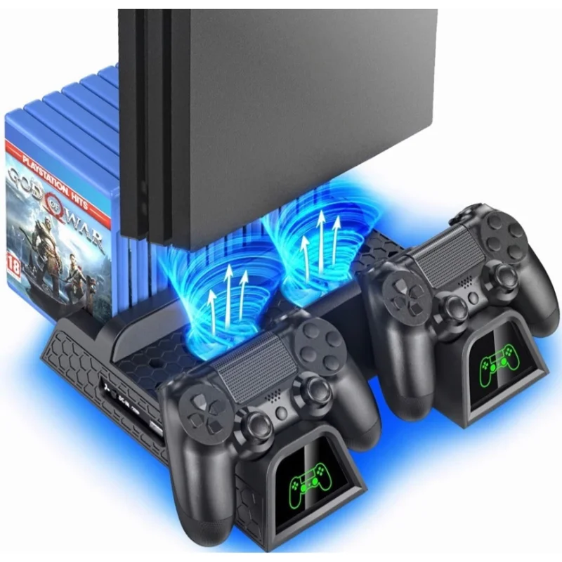 Suporte Base Vertical Cooler E Carregador Ps4 Pro Slim Fat Modelo -tp4-19076 Suporte Base Vertical Cooler E Carregador Ps4 Pro Slim Fat Modelo -tp4-19076