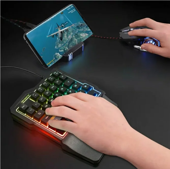 Kit Mobilador Gamer Completo: Teclado One Hand + Mouse Gamer RGB em Campinas - foto 2
