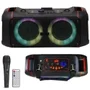 Caixa De Som Bluetooth Speaker, Com Luzes LED, Fm, Usb, Cartão Sd, Auxiliar, Tws, Entradas Microfone
