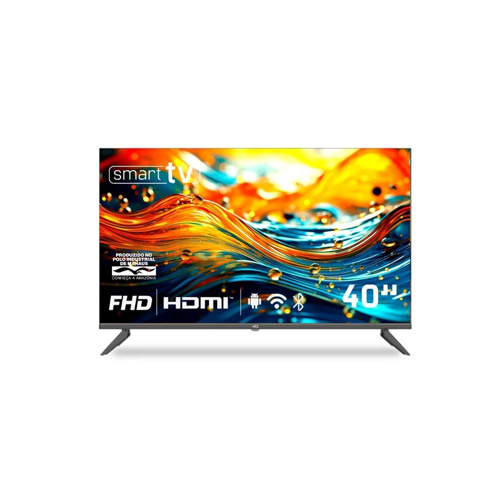 Smart Tv Hq 40"" Full Hd Tela Sem Bordas Android 12 Design Slim Hqs40nkhm