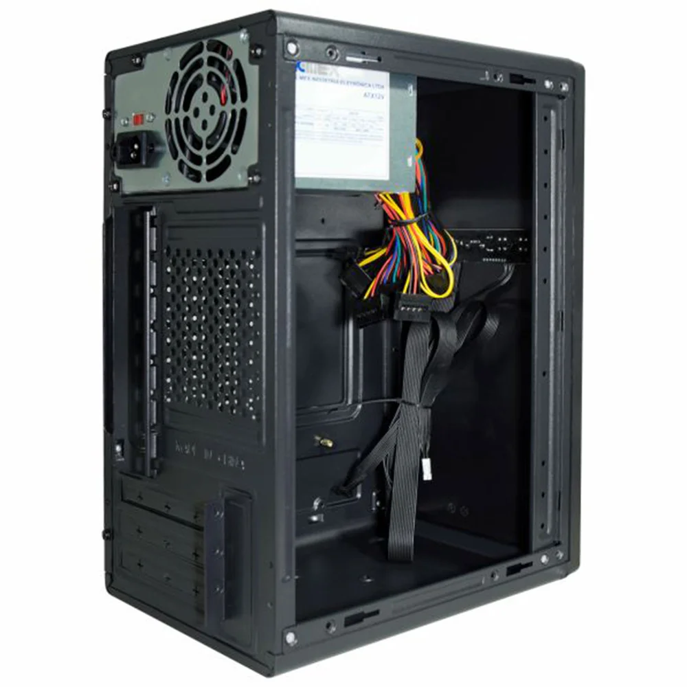 Gabinete Office K-mex Gm-0368, Fonte 200w Inclusa, Cabo De Energia, Micro Atx / Itx - Preto