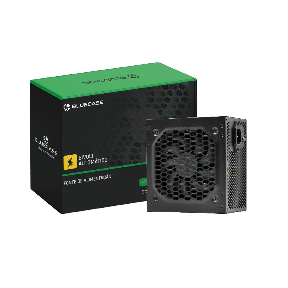 Fonte De Alimentação Bluecase Atx Ps/2 600w Pfc Ativo C/cabo - Blu600-atps2 Fonte De Alimentação Bluecase Atx Ps/2 600w Pfc Ativo C/cabo - Blu600-atps2