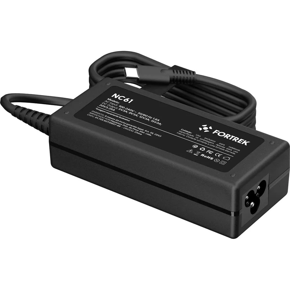 Carregador De Notebook Usb-c Fortrek Nc61 65w Preto - view 3