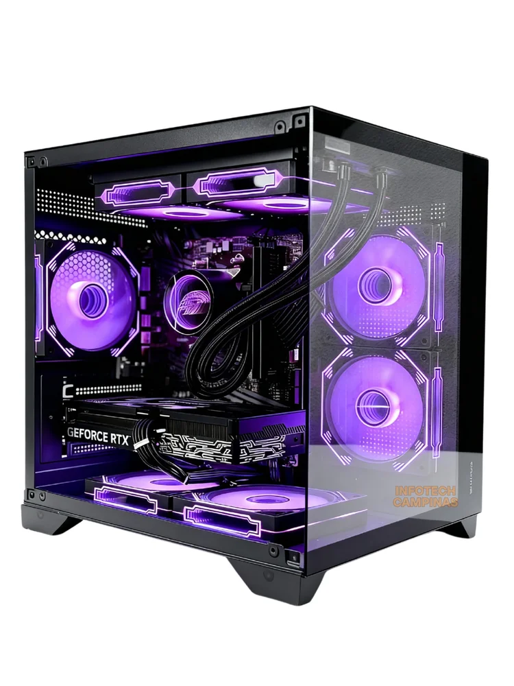 PC Gamer Full Black Ryzen 7 5700x | RTX 5060 8GB | 32gb Ddr4 | SSD Nvme 1TB | Water Cooler 240mm | Win11 Pro - view 2