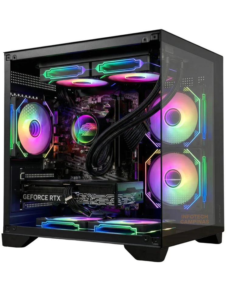 PC Gamer Full Black Ryzen 7 5700x | RTX 5060 8GB | 32gb Ddr4 | SSD Nvme 1TB | Water Cooler 240mm | Win11 Pro - view 3