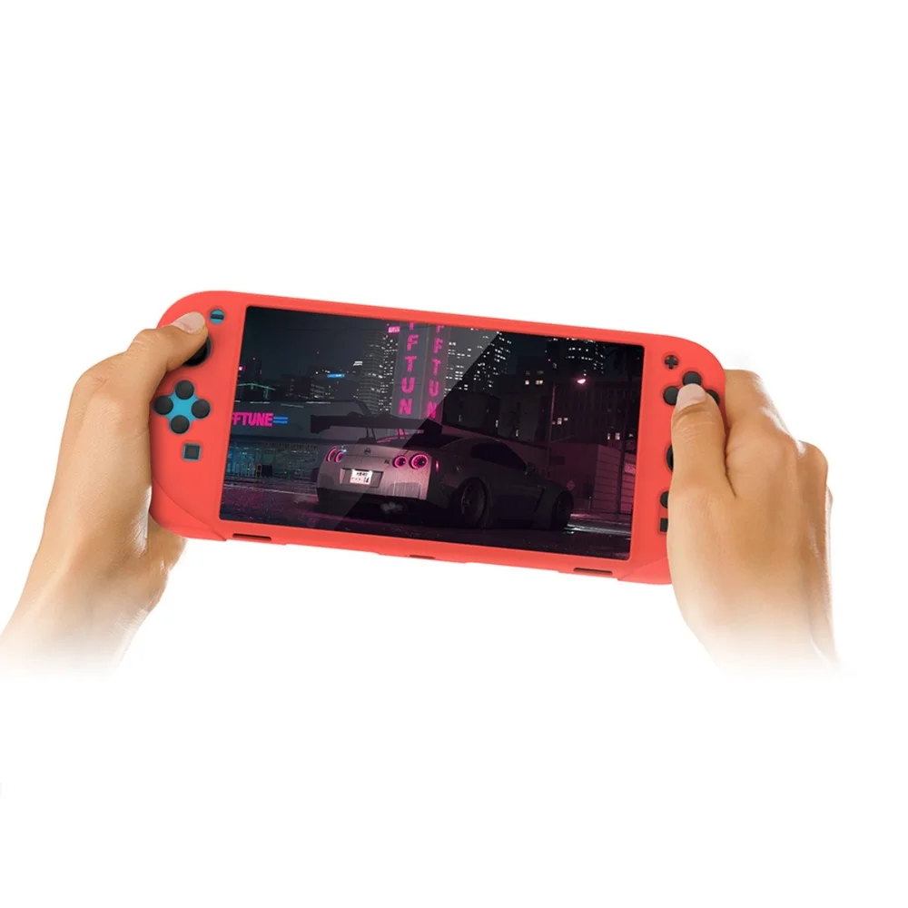 Capa De Silicone Case Antiderrapante + Película De Vidro Temperado 9h Para Switch 2 (vermelho)