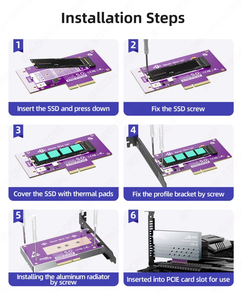Placa Adaptadora SSD M2 Nvme Gen5 Para PCi-e 5.0 X4/x8/x16 128GBps Placa Adaptadora SSD M2 Nvme Gen5 Para PCi-e 5.0 X4/x8/x16 128GBps