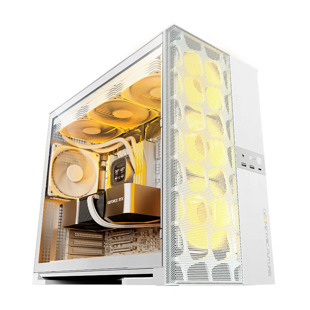 Gabinete Gamer Geometric Future Model 5 Vent Com 5 Fans ARGB Branco Gabinete Gamer Geometric Future Model 5 Vent Com 5 Fans ARGB Branco