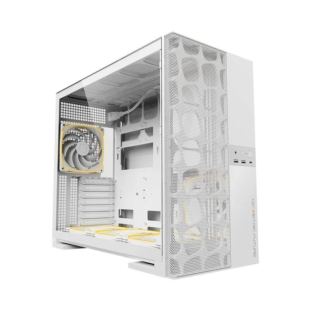 Gabinete Gamer Geometric Future Model 5 Vent Com 5 Fans ARGB Branco Gabinete Gamer Geometric Future Model 5 Vent Com 5 Fans ARGB Branco