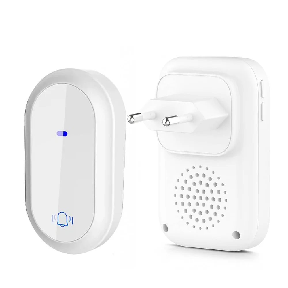 Campainha Sem Fio Autoalimentada Com 38 Toques E Alcance 150m - Branco